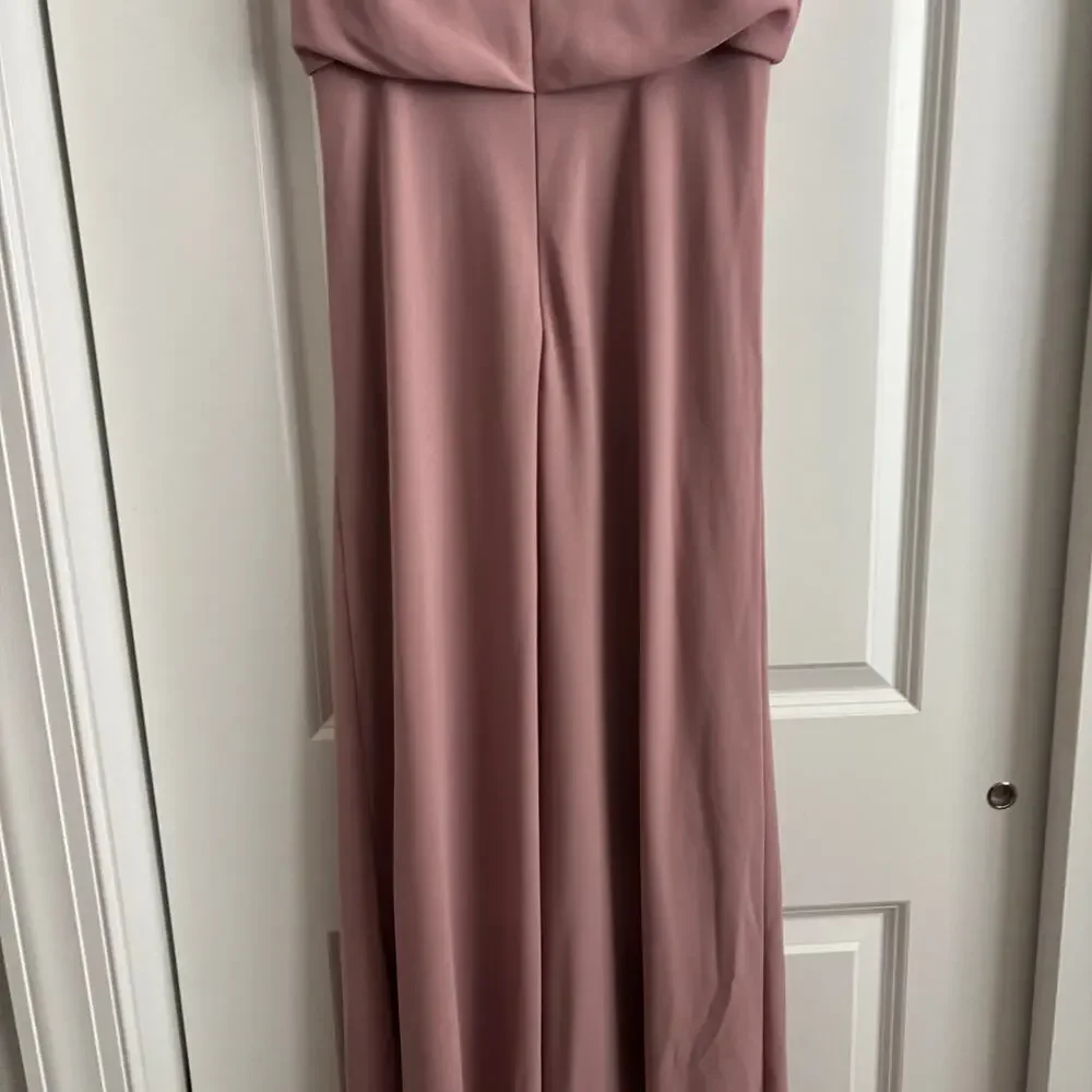 NWT Jenny Yoo Bianca Gown Dress Whipped Apricot Pebbled Crepe Sz 10 - Picture 5 of 16